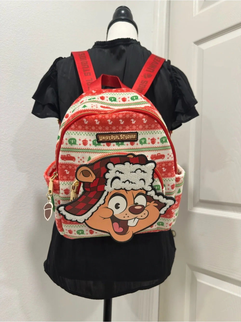 Universal Kids Red and White Holiday Character Mini Backpack